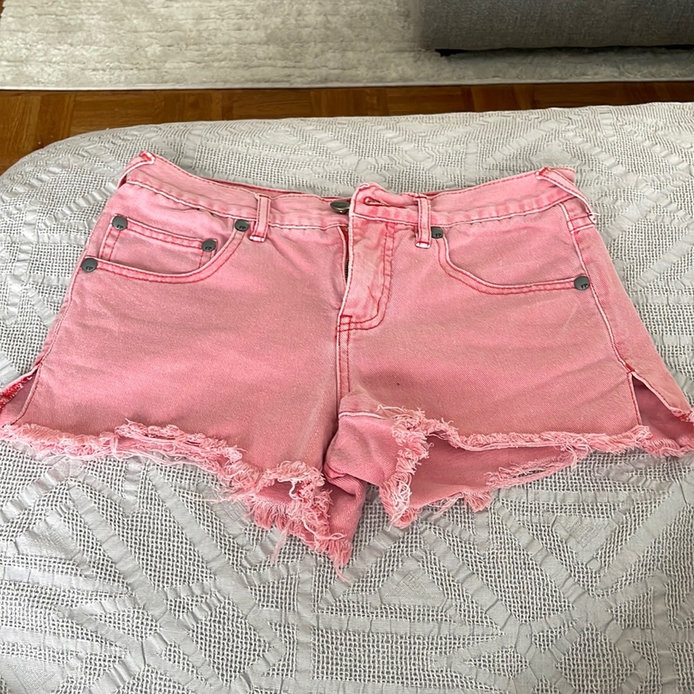 Pink free people low rise shorts